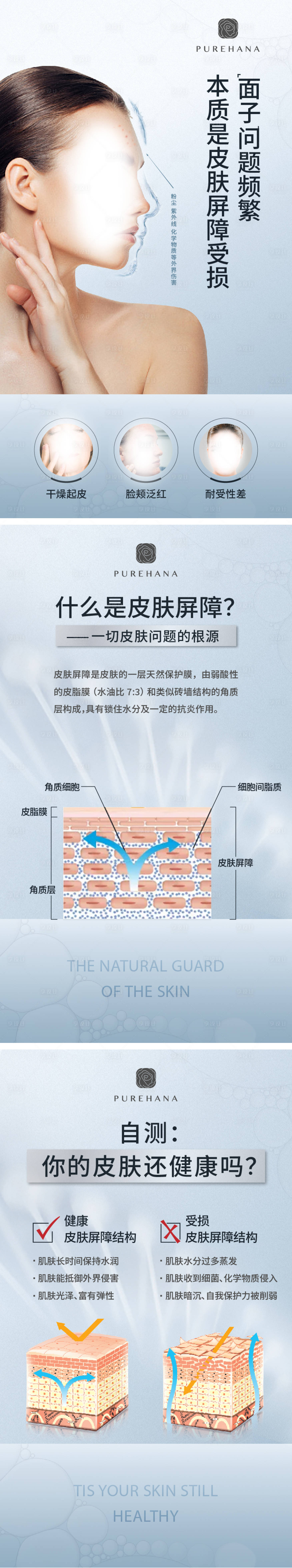 源文件下载【享设计】搜索编号：80360034640643706【化妆品皮肤科普系列海报】