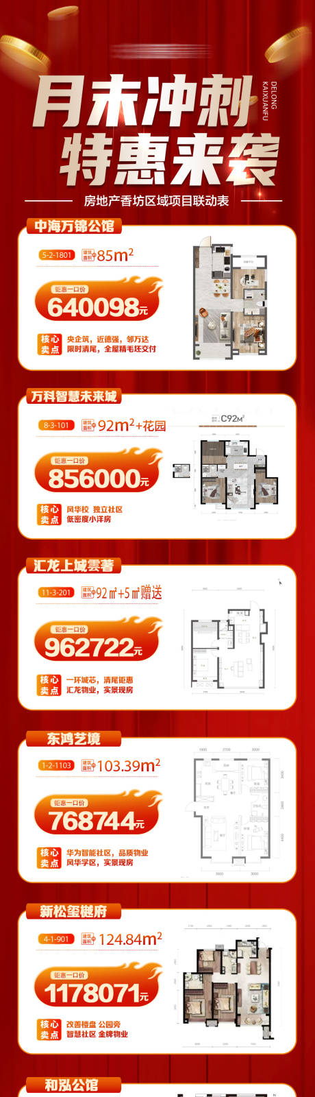 源文件下载【享设计】搜索编号：61610034614546356【房地产月末冲刺特价房源推荐长图海报】