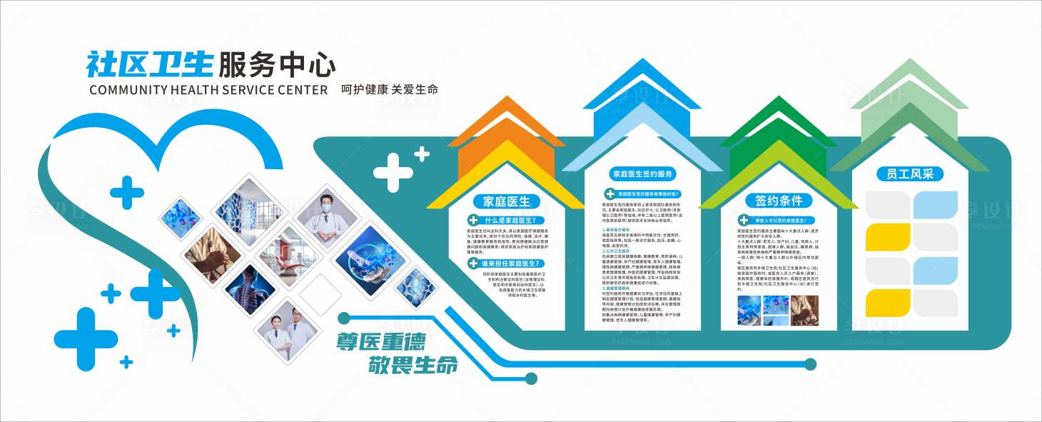 源文件下载【享设计】搜索编号：75490034423722678【智慧家医家庭医生医院文化墙】