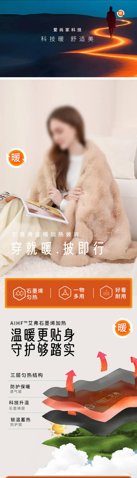 源文件下载【享设计】搜索编号：30930034330593473【冬季加热加绒保暖披肩】