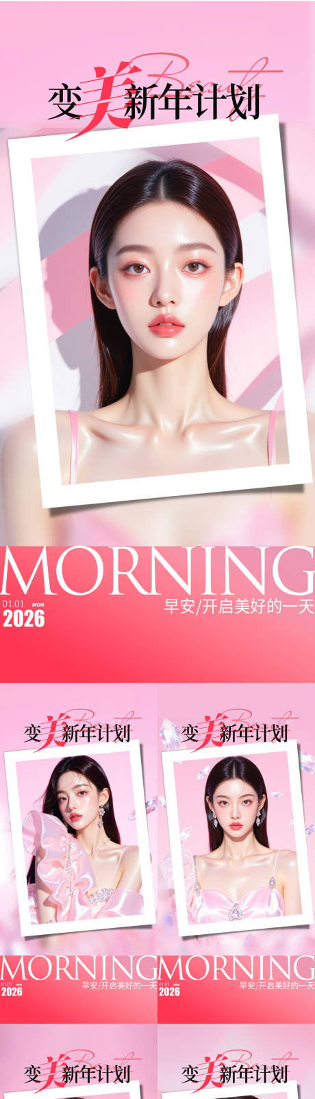 源文件下载【享设计】搜索编号：32160034529953923【医美早安海报】