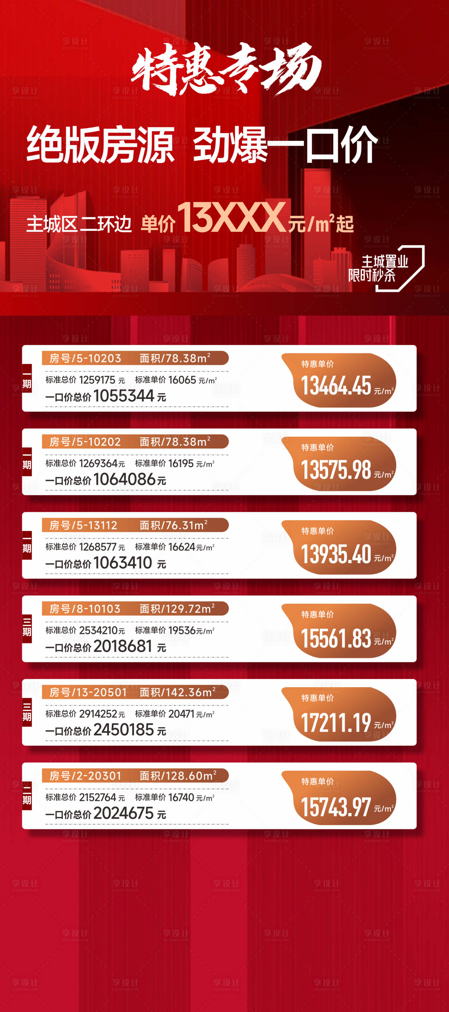 源文件下载【享设计】搜索编号：37190034768608095【特惠房源房产促销展架】
