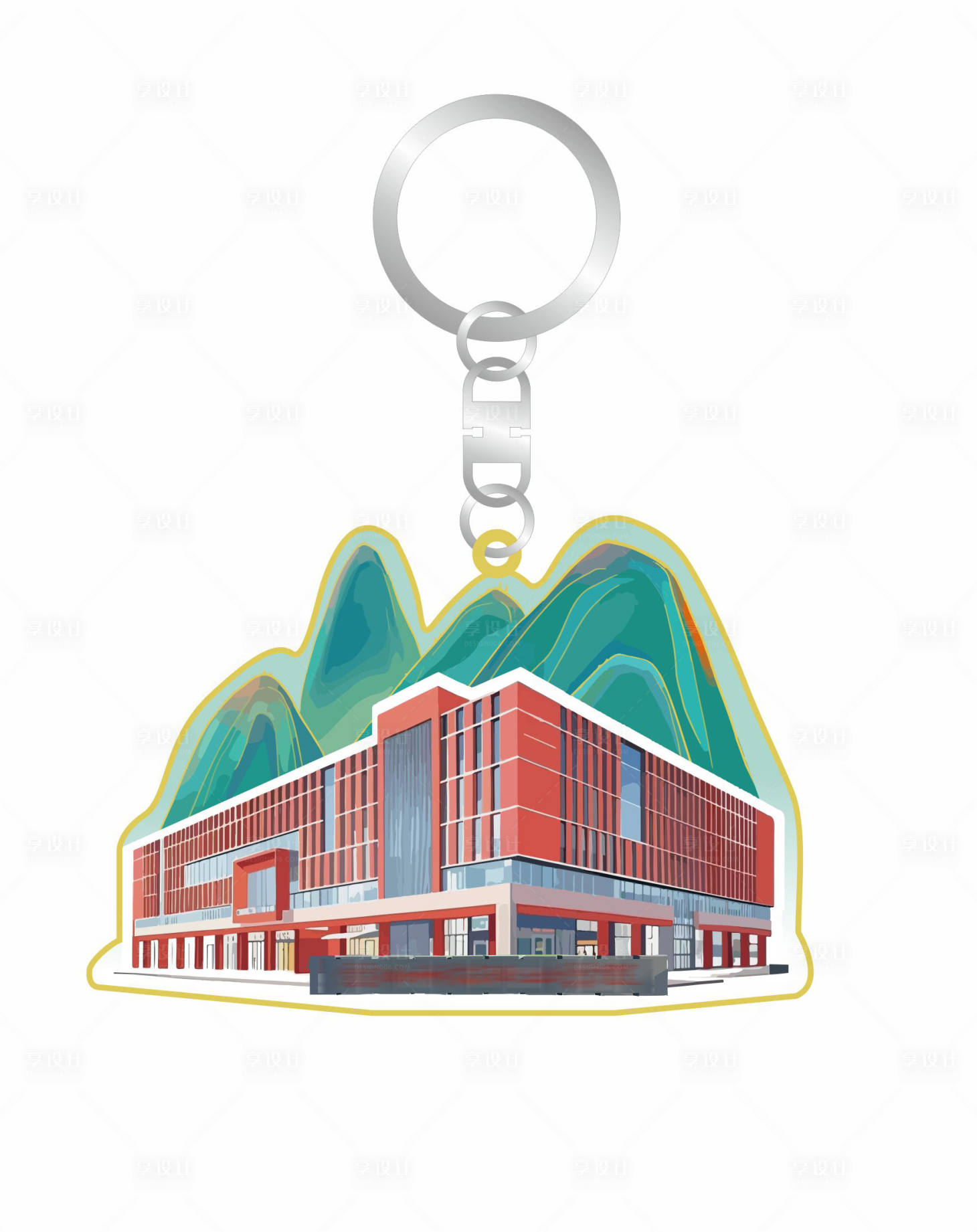 源文件下载【享设计】搜索编号：86800034659127070【文创钥匙扣宣传海报】