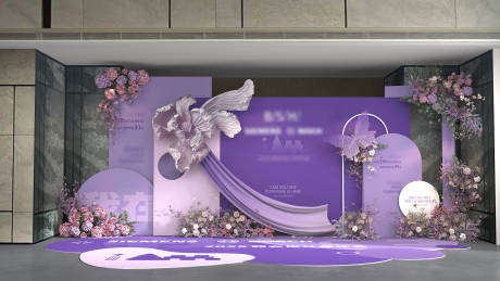 源文件下载【享设计】搜索编号：25280034793598741【年会美陈紫色美陈婚礼美陈】