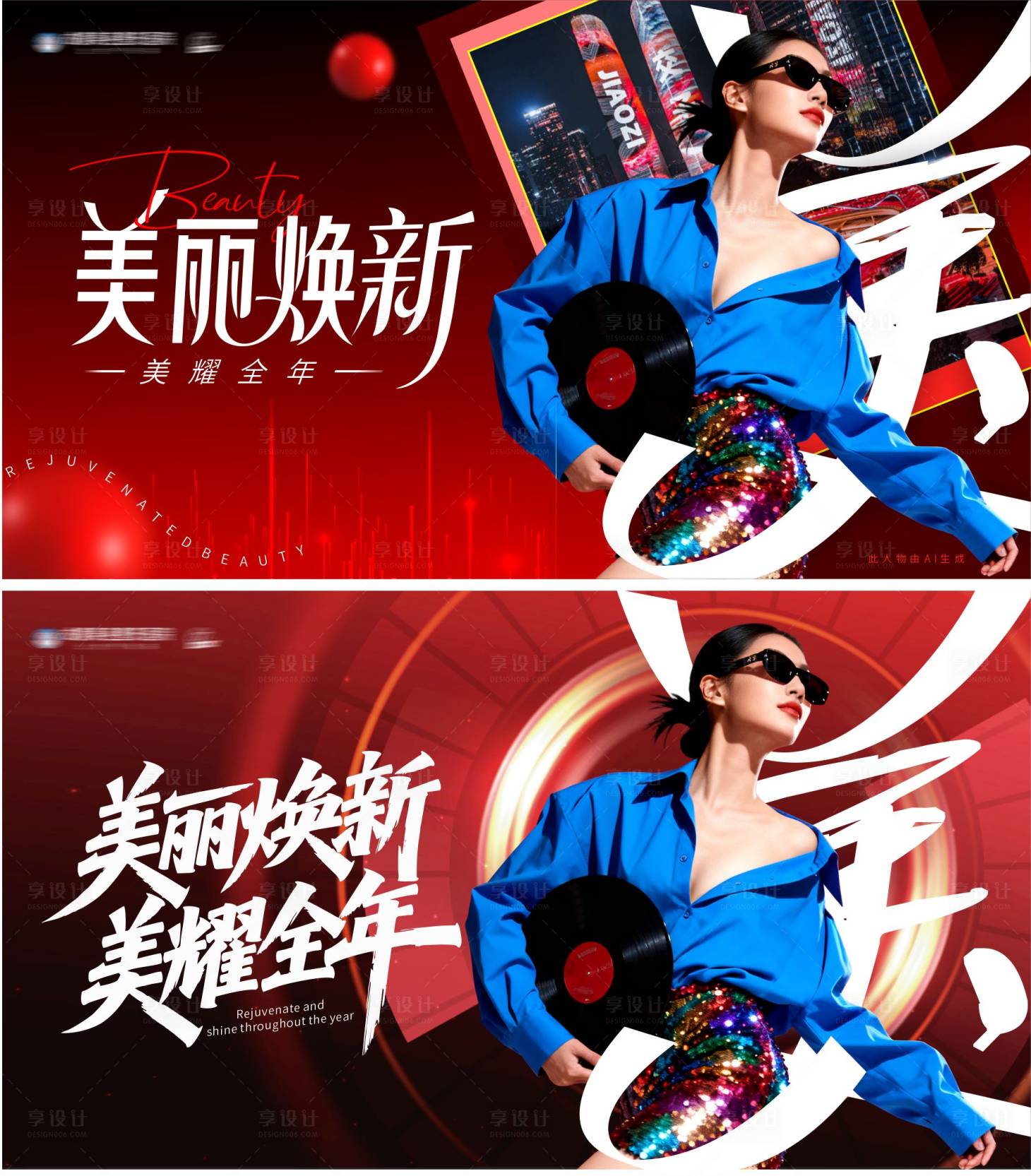 源文件下载【享设计】搜索编号：94260034702363788【医美美丽焕新新年潮流海报展板】