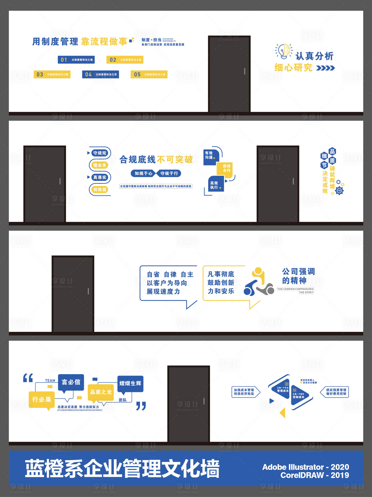 源文件下载【享设计】搜索编号：26660034506118484【企业管理文化墙展板设计】