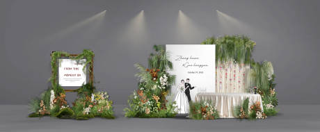 源文件下载【享设计】搜索编号：84220034290674392【韩式香槟布幔迎宾区白绿咖色花柱】