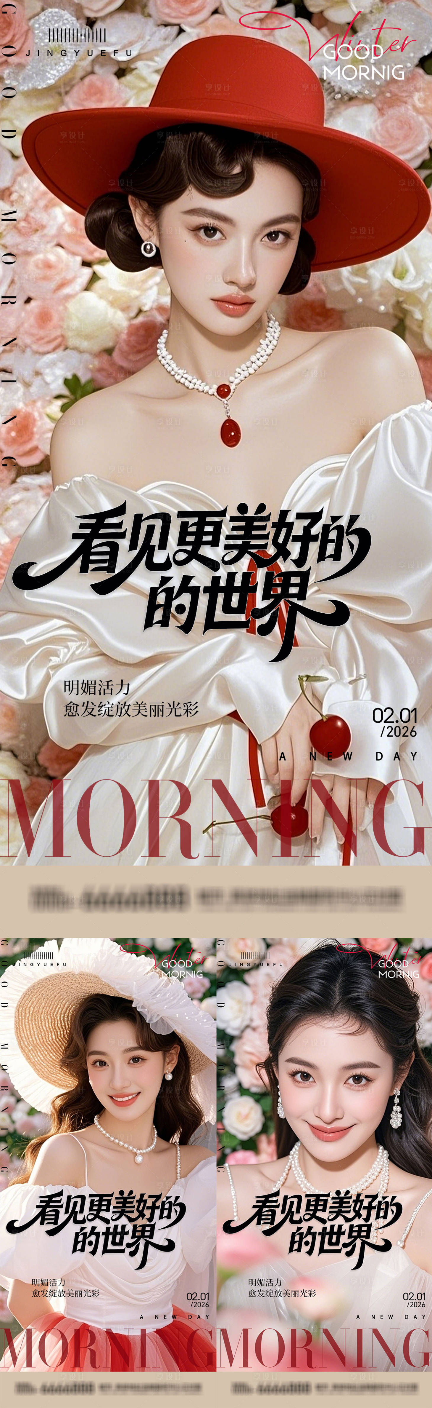 源文件下载【享设计】搜索编号：54000034773293050【医美早安系列海报】