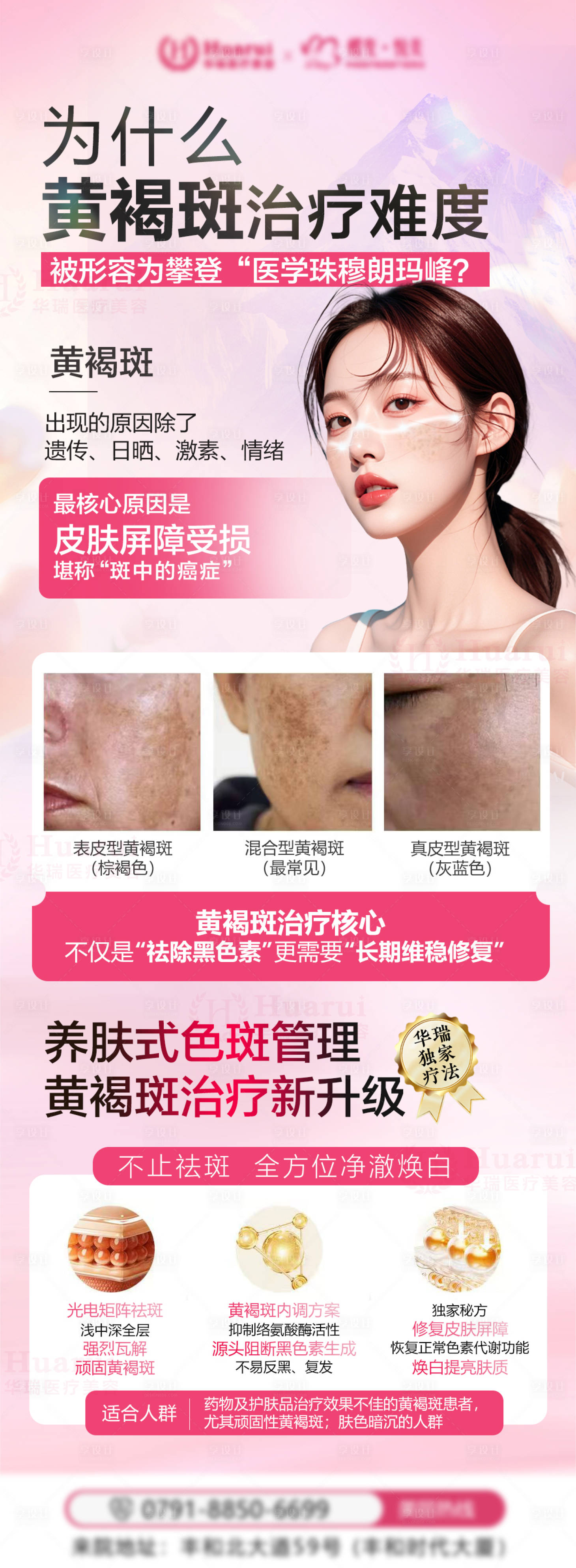 源文件下载【享设计】搜索编号：98000034545511050【医美黄褐斑科普海报】