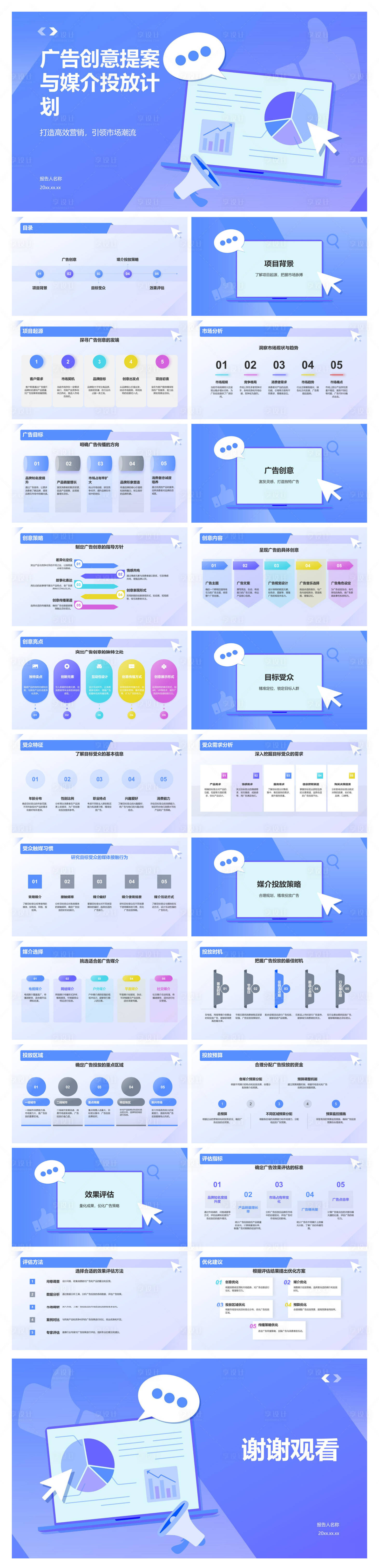 源文件下载【享设计】搜索编号：54320034552079275【广告创意提案与媒介投放计划PPT】