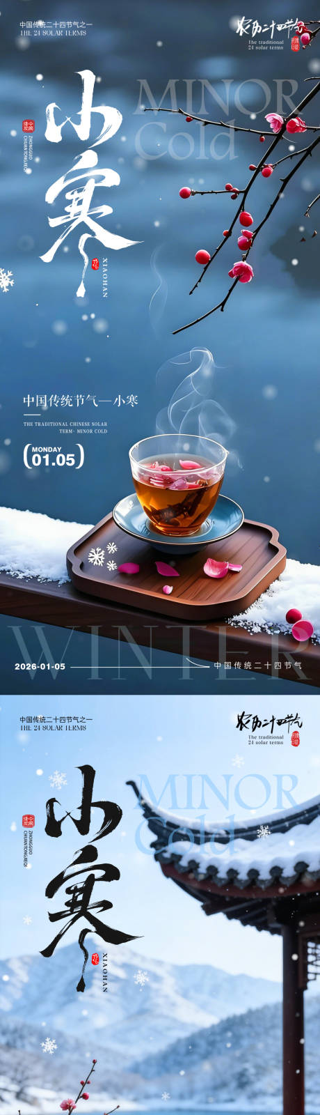 源文件下载【享设计】搜索编号：27320034571311654【小寒海报 】