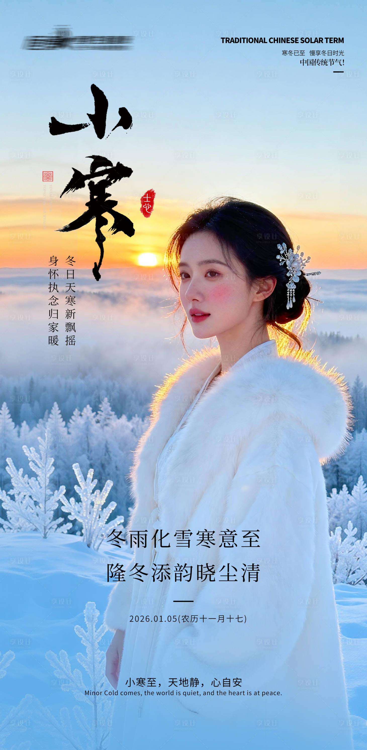 源文件下载【享设计】搜索编号：72510034776911131【医美私密美业小寒节气海报】