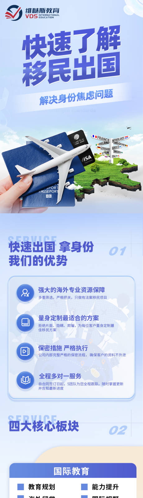 源文件下载【享设计】搜索编号：52550034661661839【全球移民出国留学长图海报】