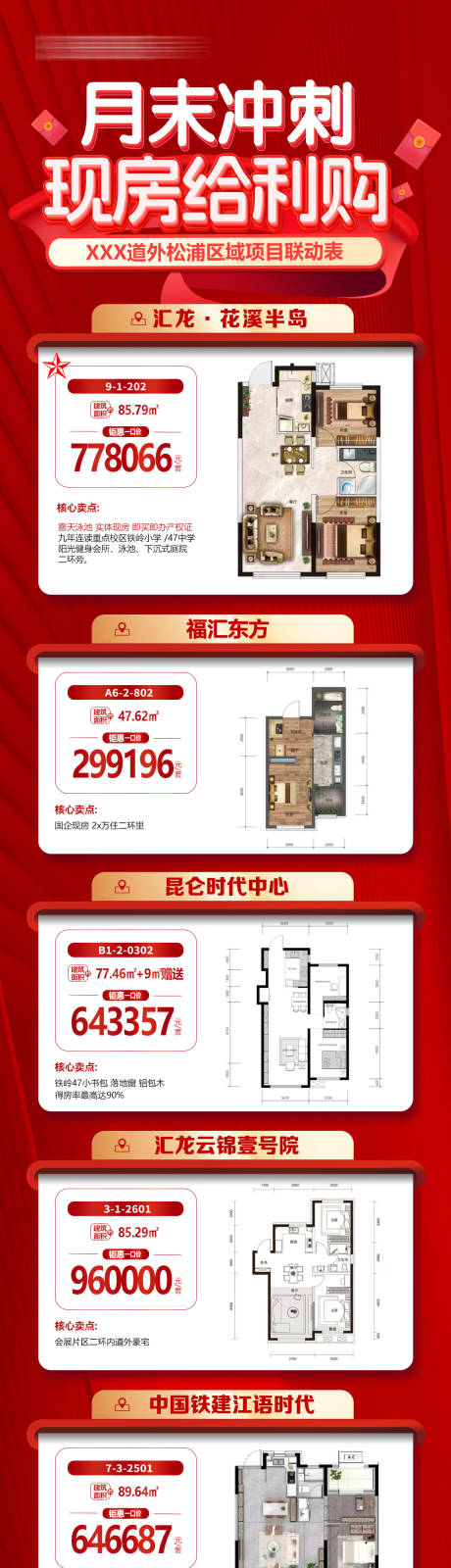 源文件下载【享设计】搜索编号：84900034361169930【地产月末冲刺特惠房源长图海报】