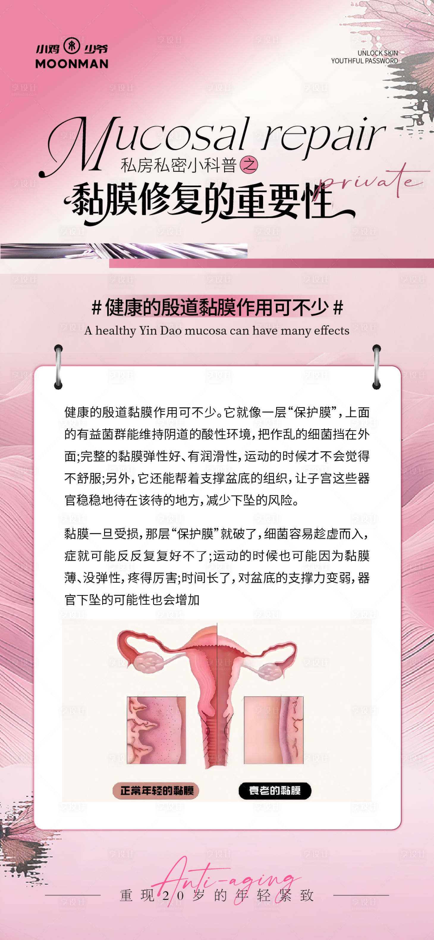 源文件下载【享设计】搜索编号：43460034776239926【私密阴道黏膜修复医美海报】