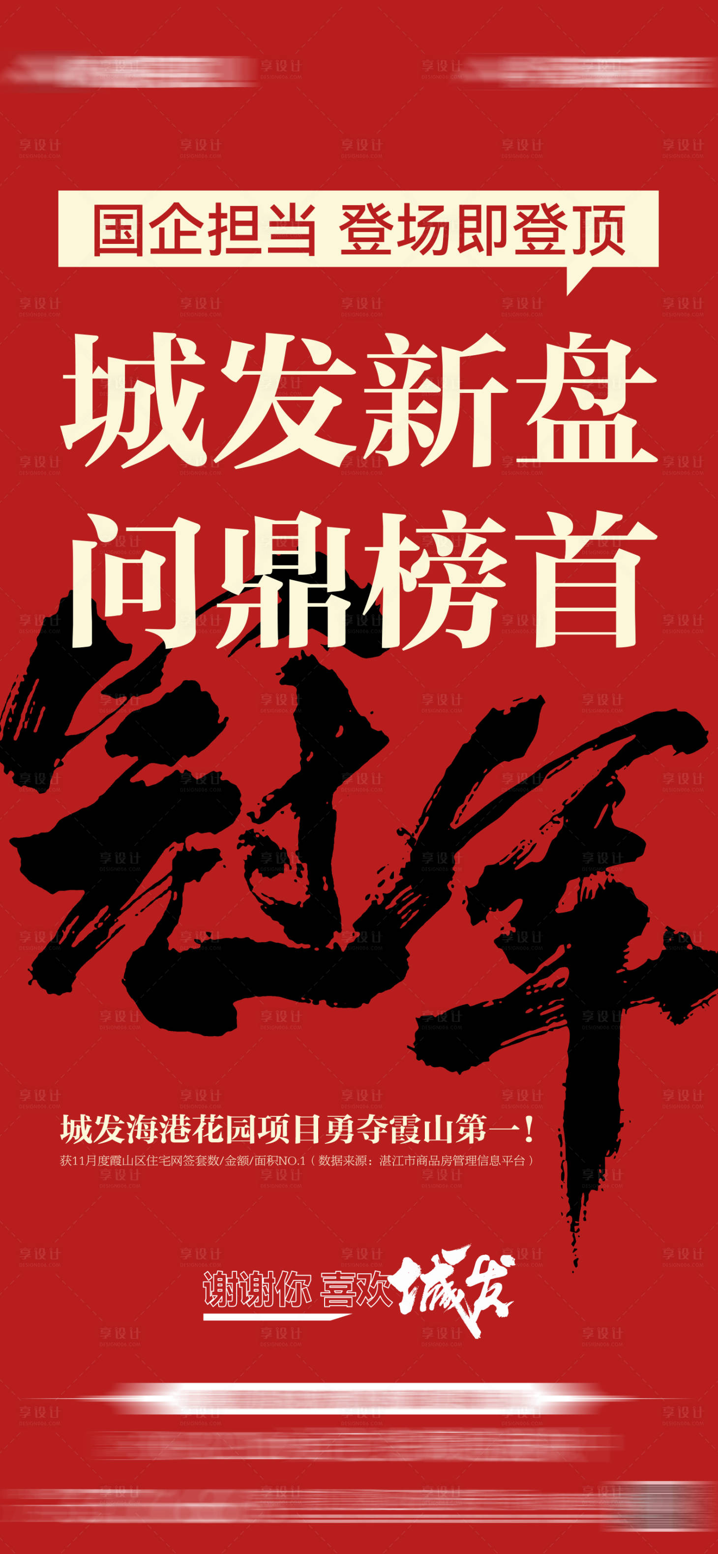 源文件下载【享设计】搜索编号：43140034677944682【地产网签销冠榜首海报】