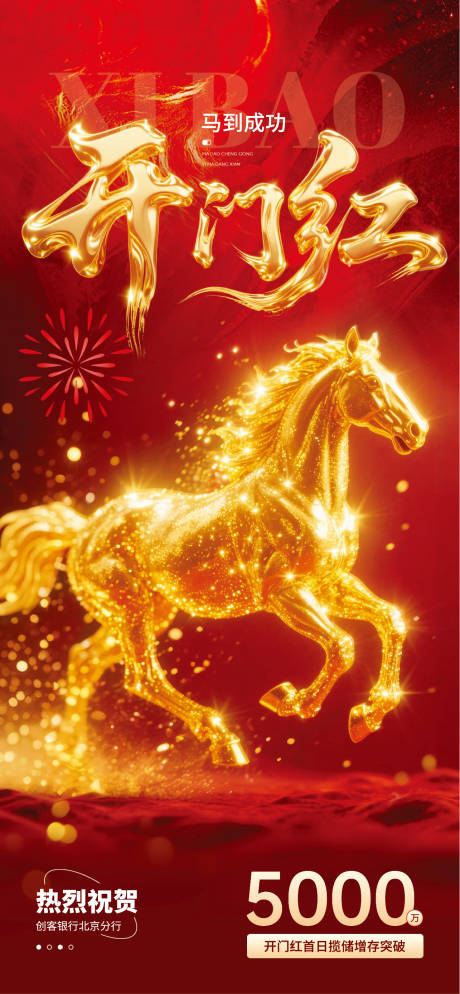 源文件下载【享设计】搜索编号：23020034331011224【银行马年开门红海报】