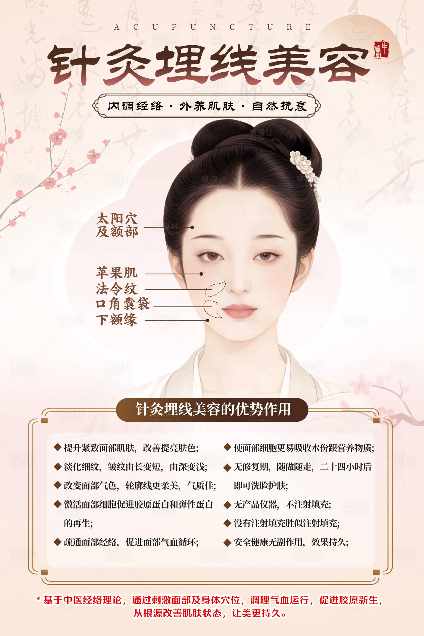 源文件下载【享设计】搜索编号：32430034725358380【中医美容海报】