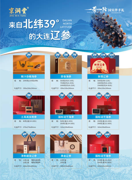 源文件下载【享设计】搜索编号：76110034704258520【包装包装盒广告设计海参伴手】