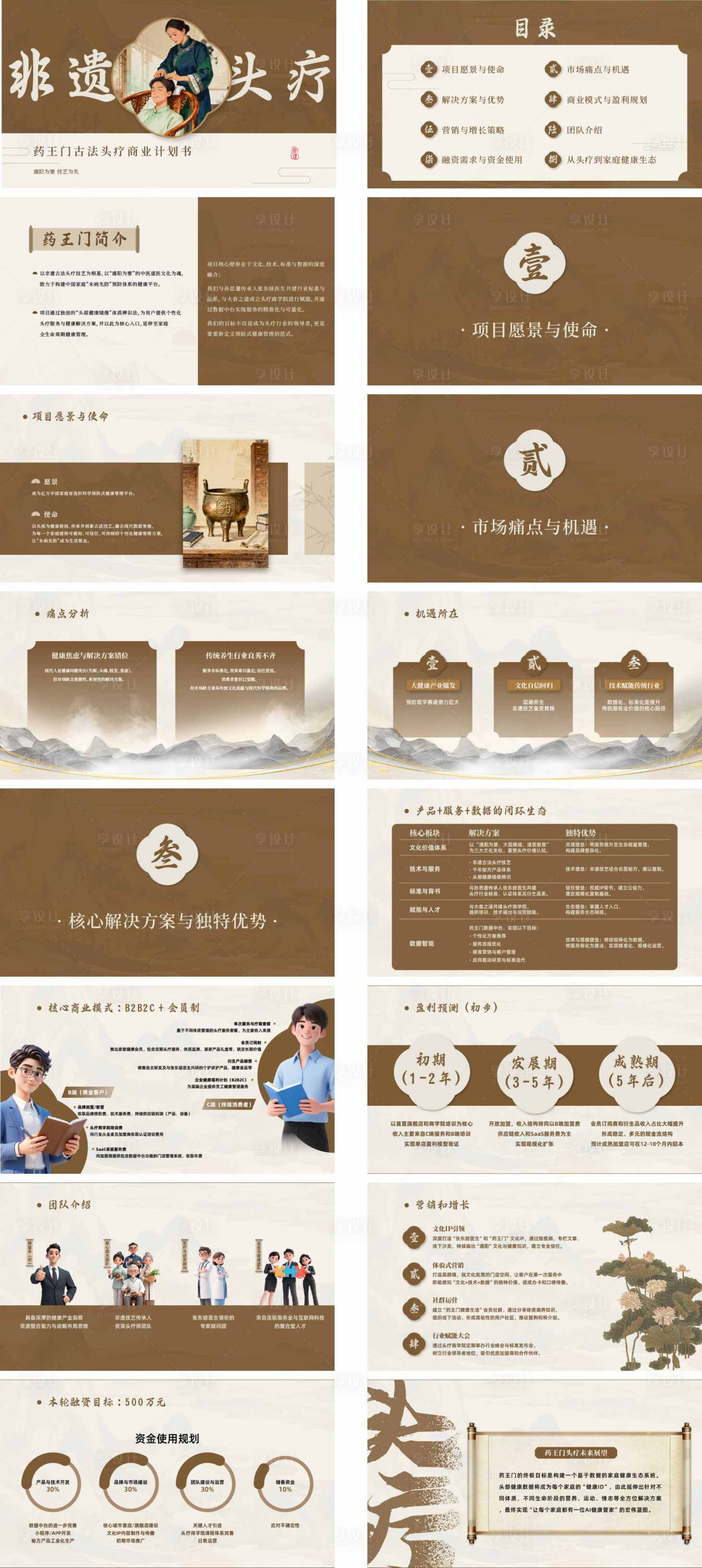 源文件下载【享设计】搜索编号：36910034334361950【中式理疗品牌计划书PPT】