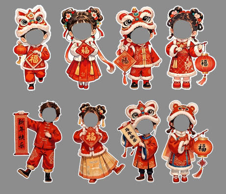 源文件下载【享设计】搜索编号：10800034651855264【2026马年元旦除夕春节新年人物美陈】