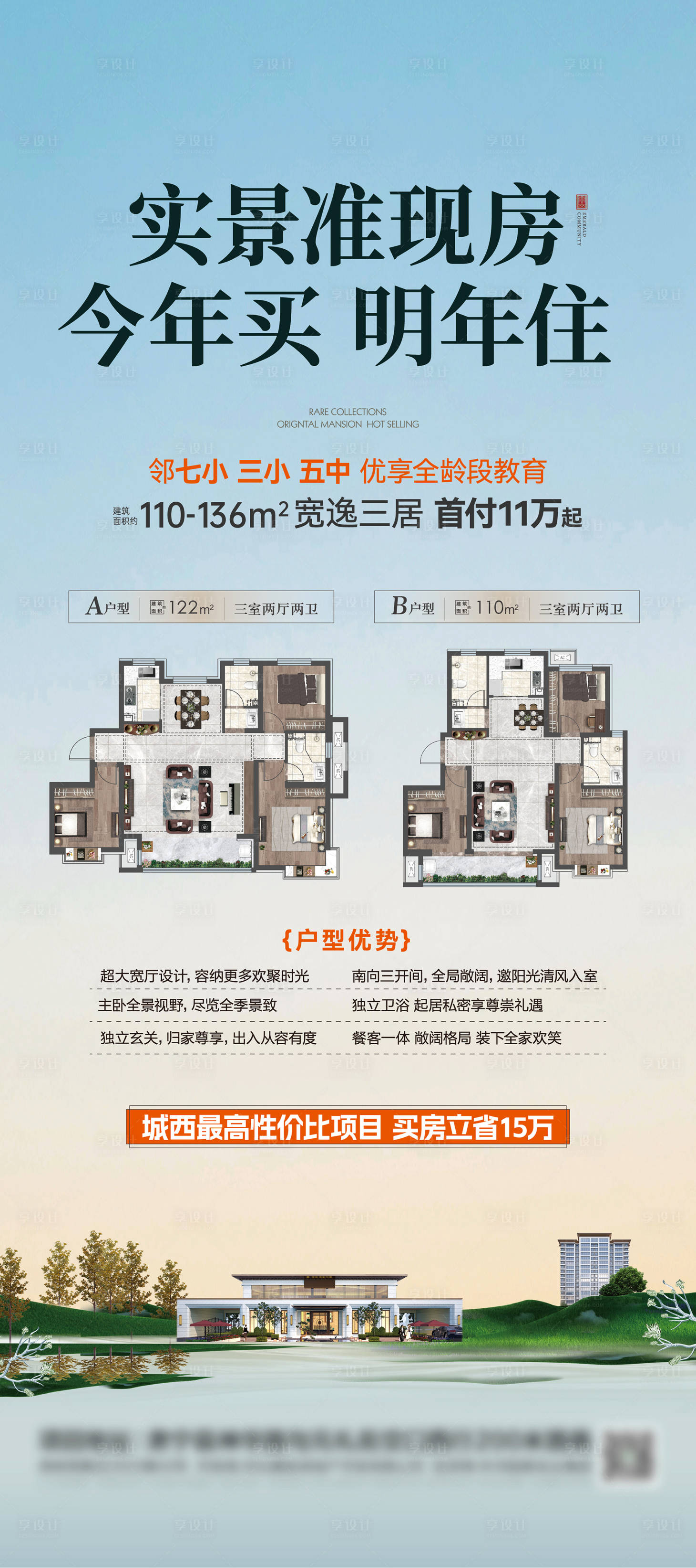 源文件下载【享设计】搜索编号：64410034608558551【地产户型价值点展架】