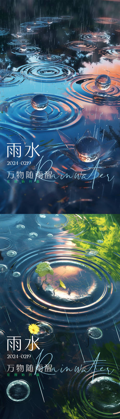 源文件下载【享设计】搜索编号：34050034423877428【下雨雨水节气海报】