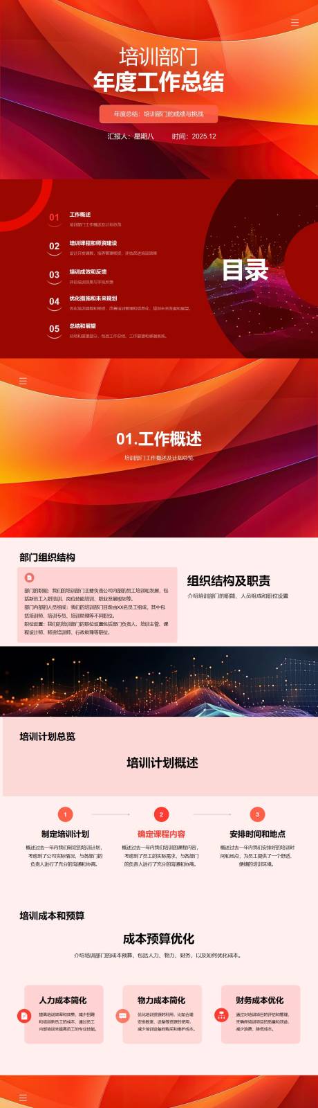 源文件下载【享设计】搜索编号：14340034458315991【培训部门年度工作总结PPT模板】