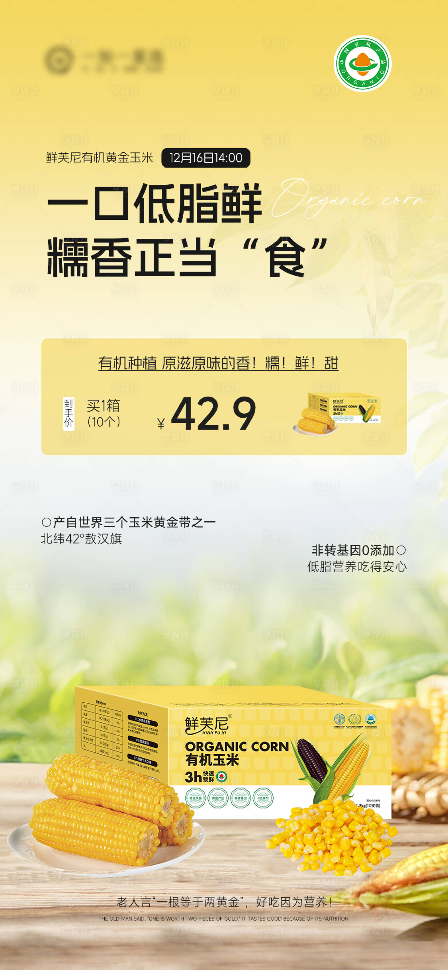 源文件下载【享设计】搜索编号：85830034521342162【玉米产品价格海报】