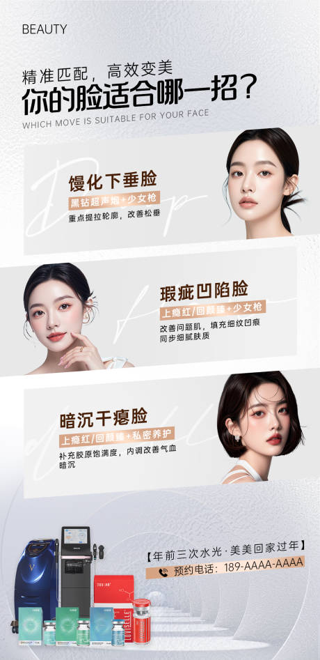 源文件下载【享设计】搜索编号：79100034628477399【医美面部脸部问题科普海报】