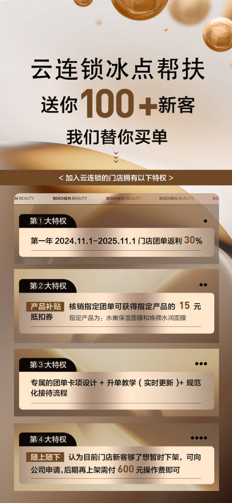 源文件下载【享设计】搜索编号：72470034339669409【门店连锁帮扶美容营销招商海报】