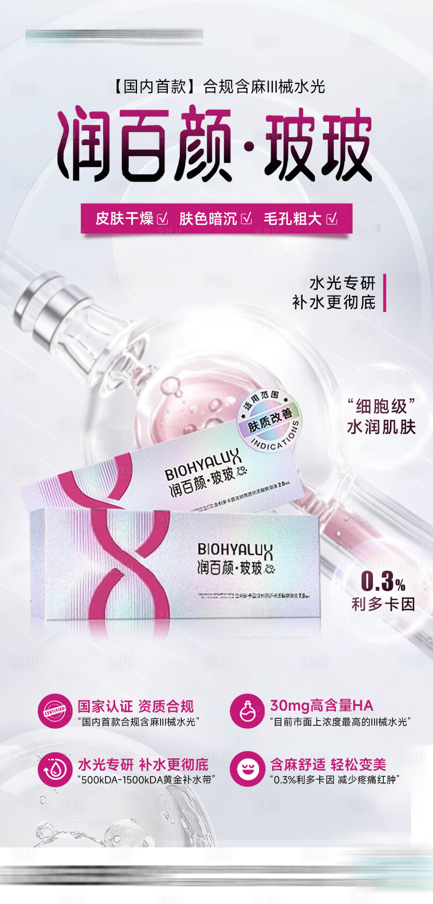 源文件下载【享设计】搜索编号：43470034401662427【医美润百颜玻玻针】