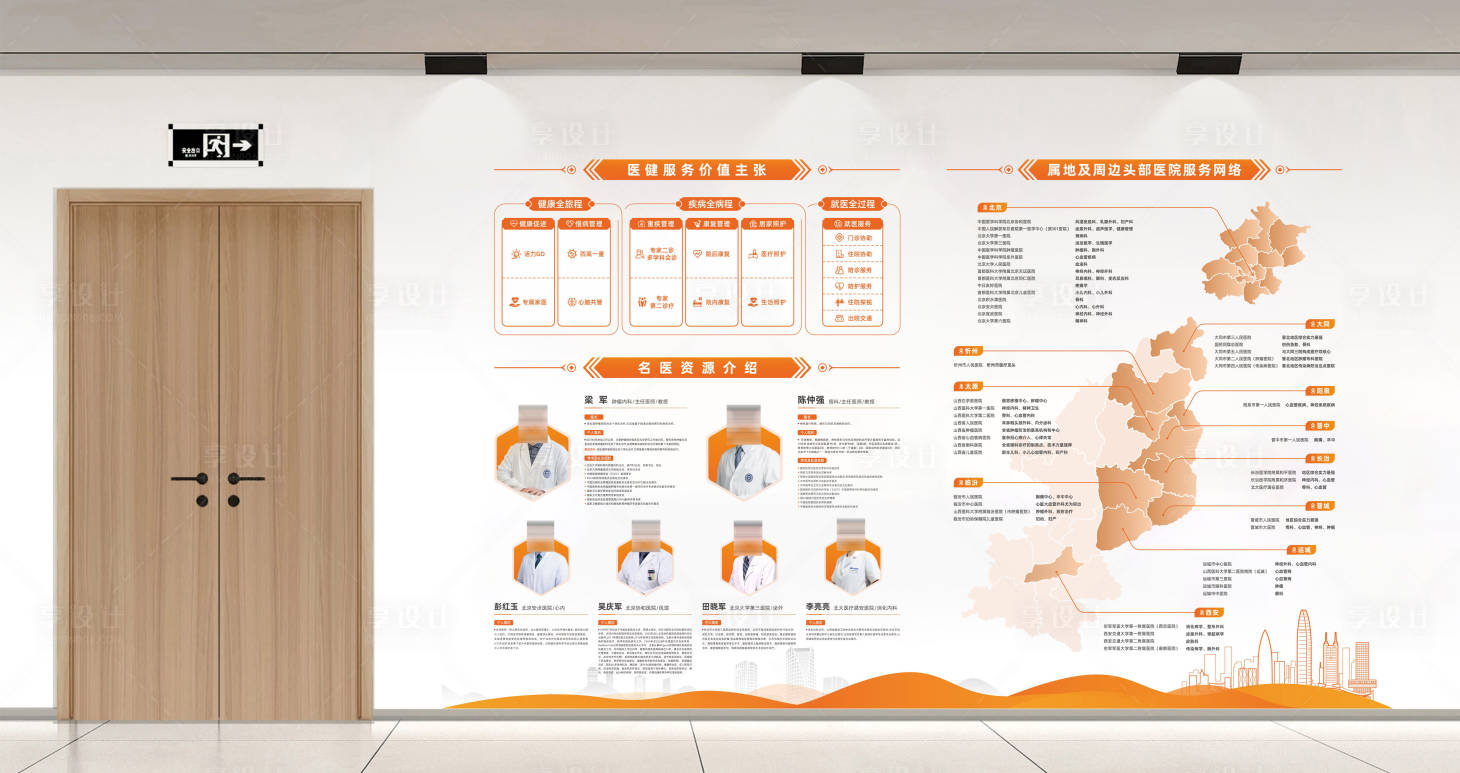 源文件下载【享设计】搜索编号：44920034677369074【医疗健康专家文化墙】