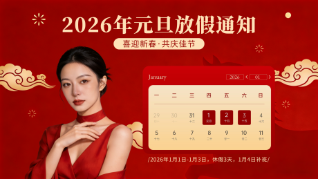 源文件下载【享设计】搜索编号：27200034793633132【放假通知海报展板】