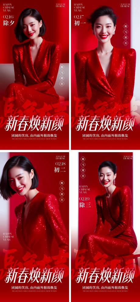 源文件下载【享设计】搜索编号：30070034689565169【医美春节日签海报】