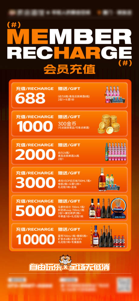 源文件下载【享设计】搜索编号：15370034688243194【酒吧夜店充值返利酒水套餐海报】