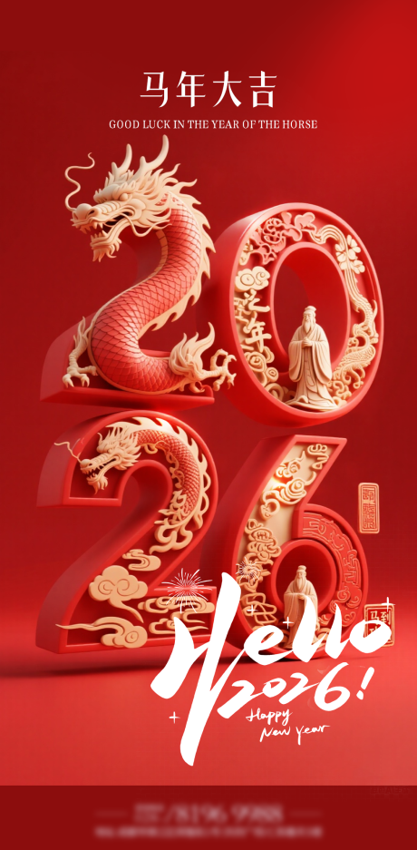 源文件下载【享设计】搜索编号：59930034429103715【2026马年大吉新年海报】