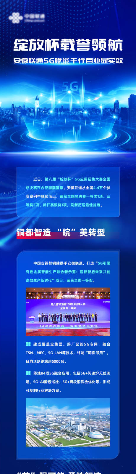 源文件下載【享設計】搜索編號：35570034418707912【聯通5G賦能千行百業顯實效長圖海報】