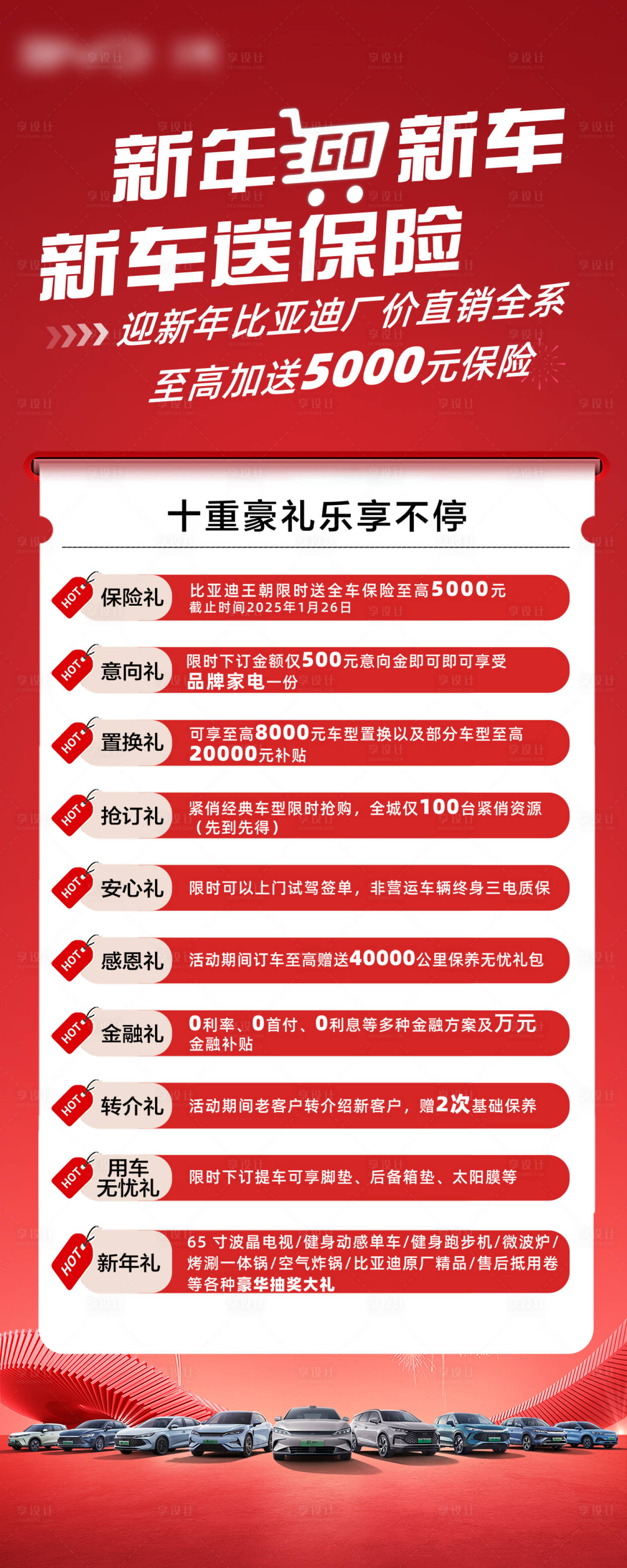 源文件下载【享设计】搜索编号：74530034762484044【汽车新年政策海报长图】