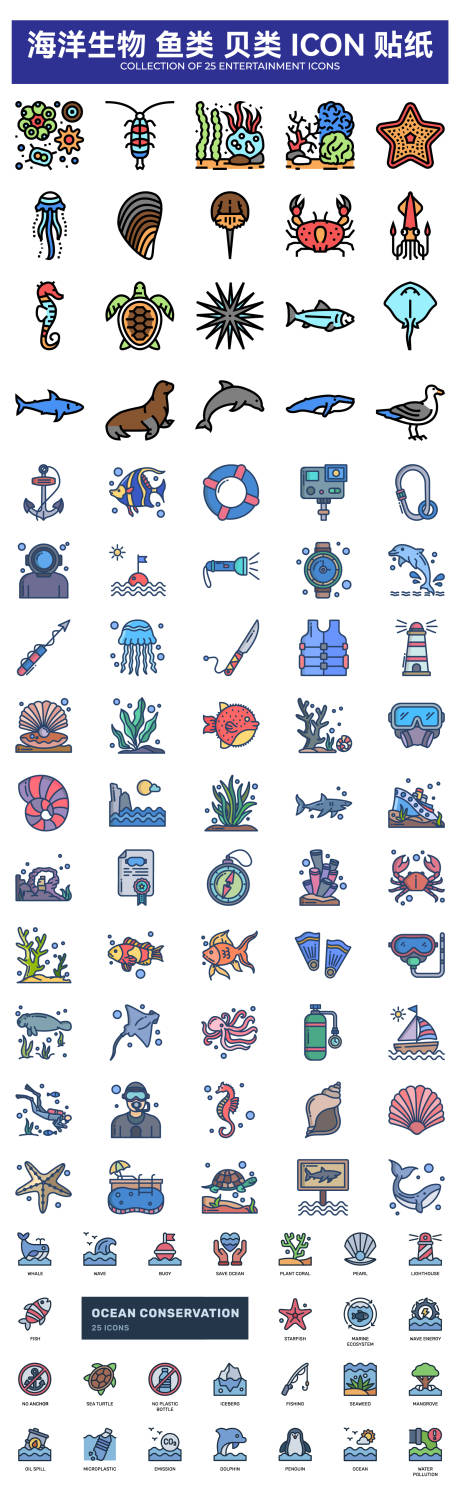 源文件下载【享设计】搜索编号：78970034403442423【海洋系列ICON】