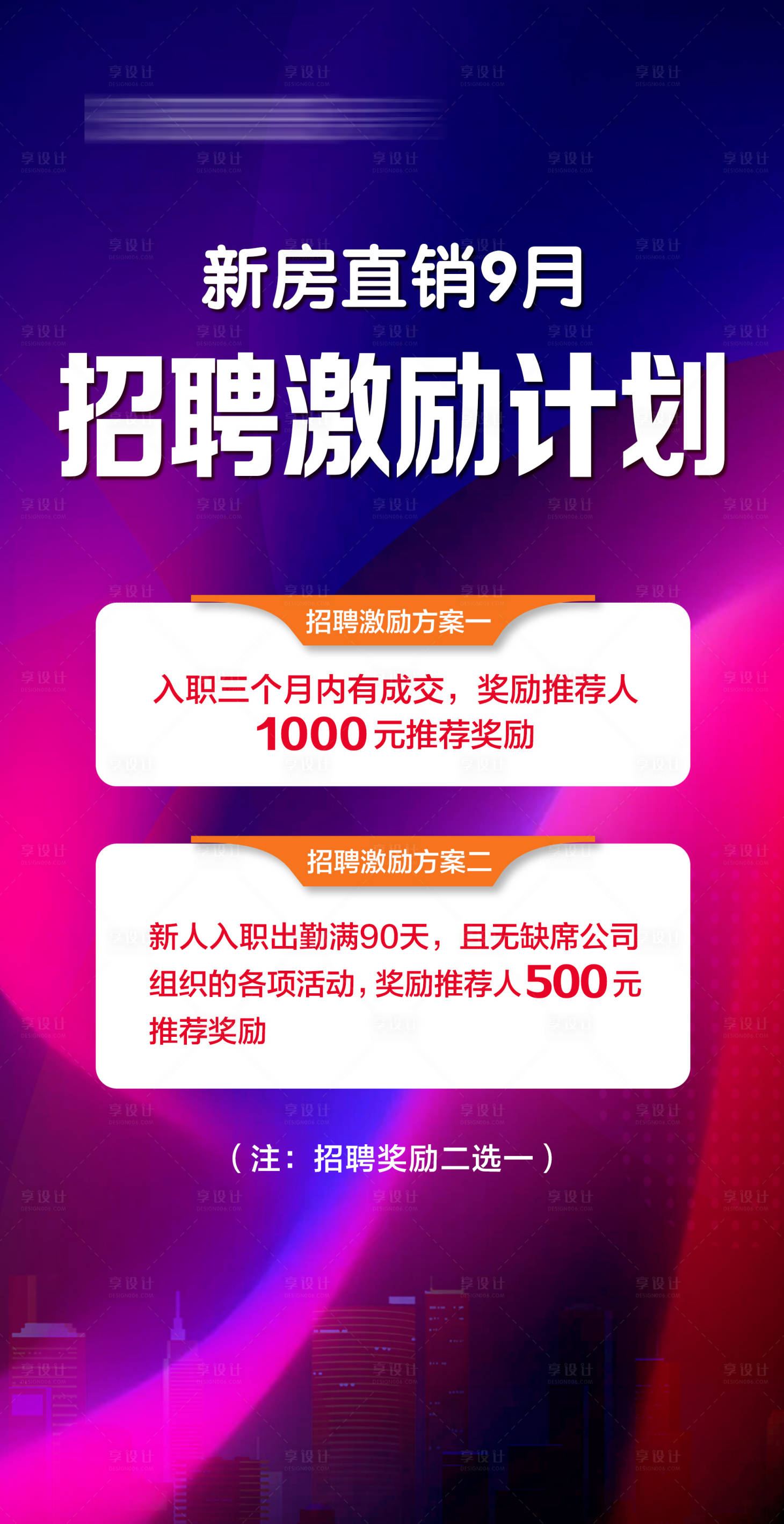 源文件下载【享设计】搜索编号：85070034802865300【新房月度招聘激励计划海报】