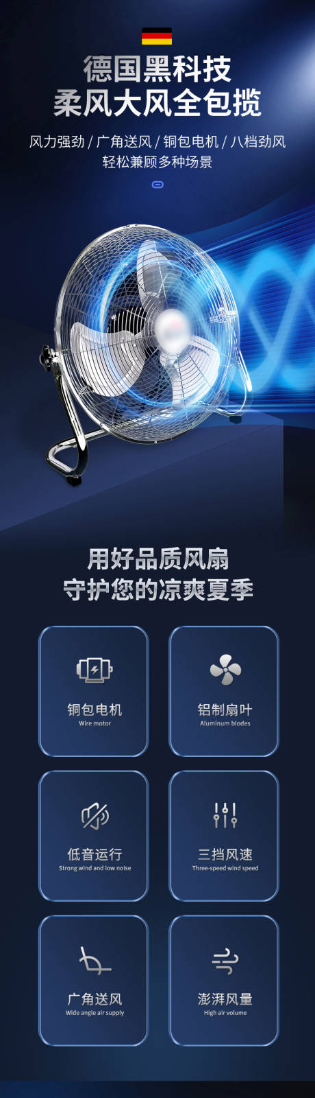 源文件下载【享设计】搜索编号：54540034406411661【工业趴地扇详情长页】