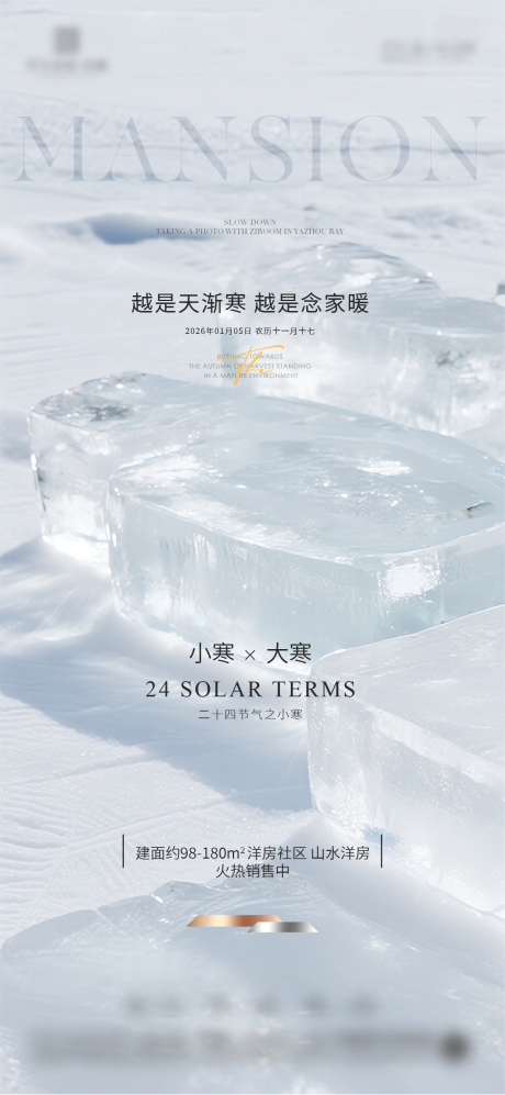 源文件下载【享设计】搜索编号：93640034299672036【小寒大寒质感节气海报】