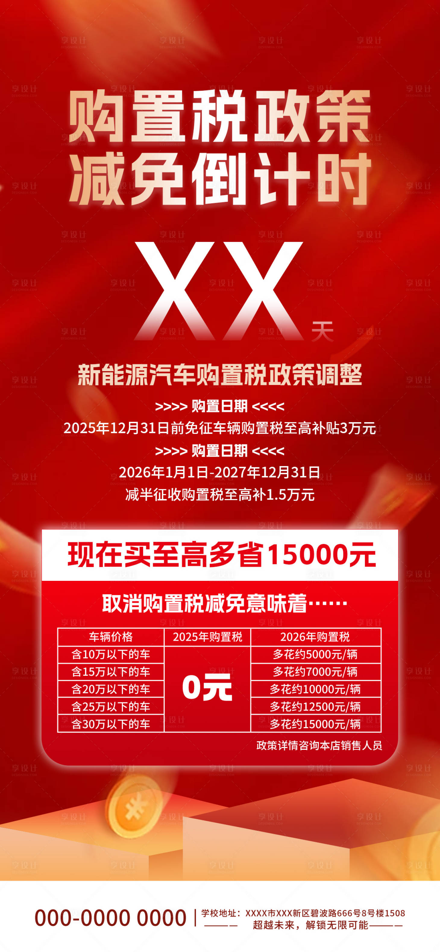 源文件下载【享设计】搜索编号：57960034358132581【新能源购置税倒计时】