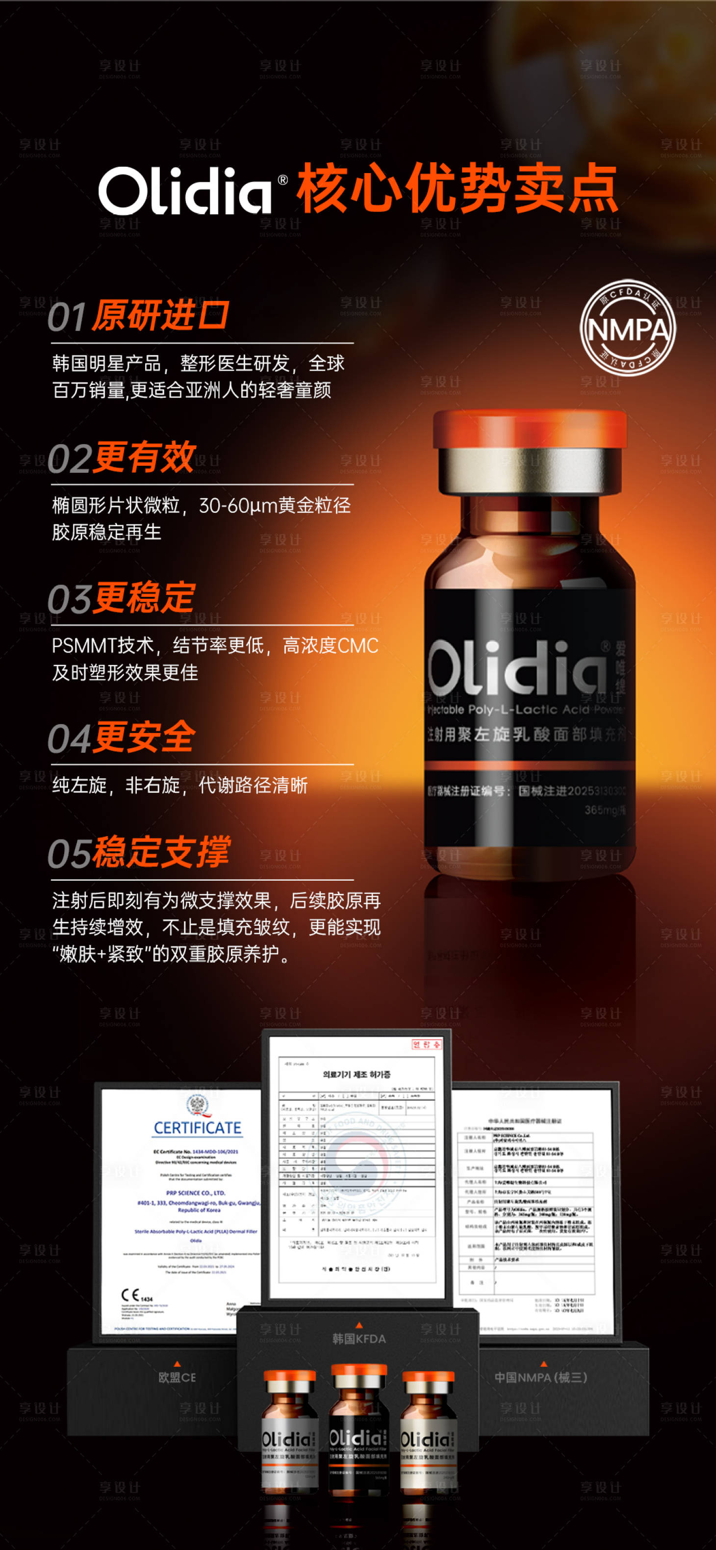 源文件下载【享设计】搜索编号：37660034539899313【爱唯缇童颜针核心卖点证书海报】