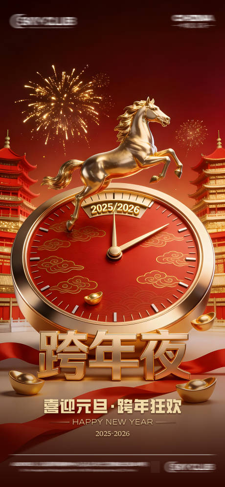 源文件下载【享设计】搜索编号：21010034750257604【酒吧KTV2026跨年夜海报】