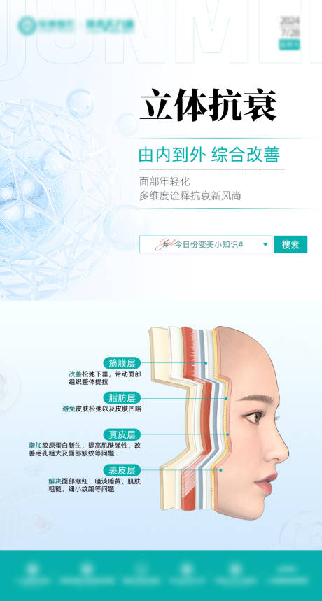 源文件下载【享设计】搜索编号：77330034629259881【医美立体抗衰科普海报】