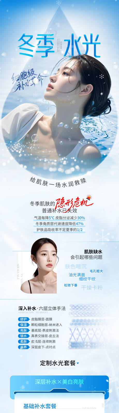 源文件下载【享设计】搜索编号：31110034458237514【医美蓝色冬季补水详情页】