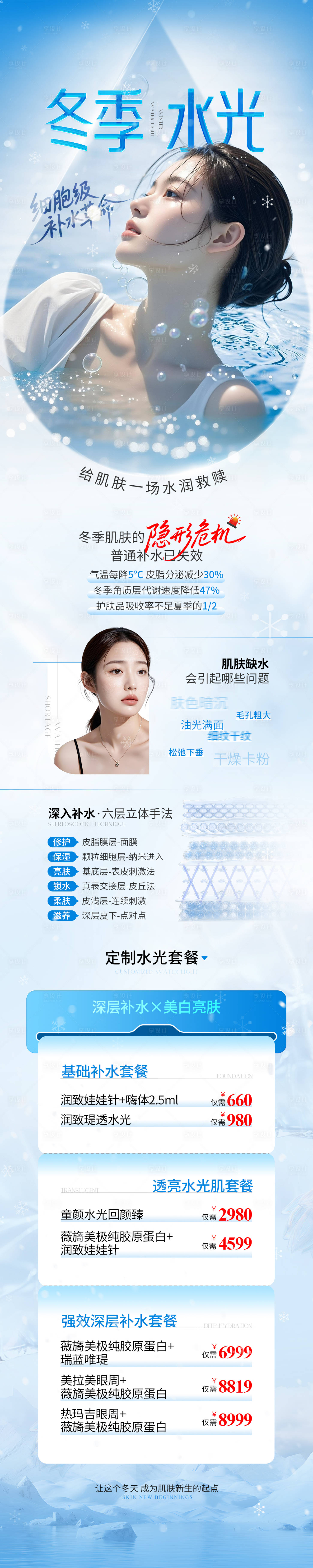 源文件下载【享设计】搜索编号：31110034458237514【医美蓝色冬季补水详情页】