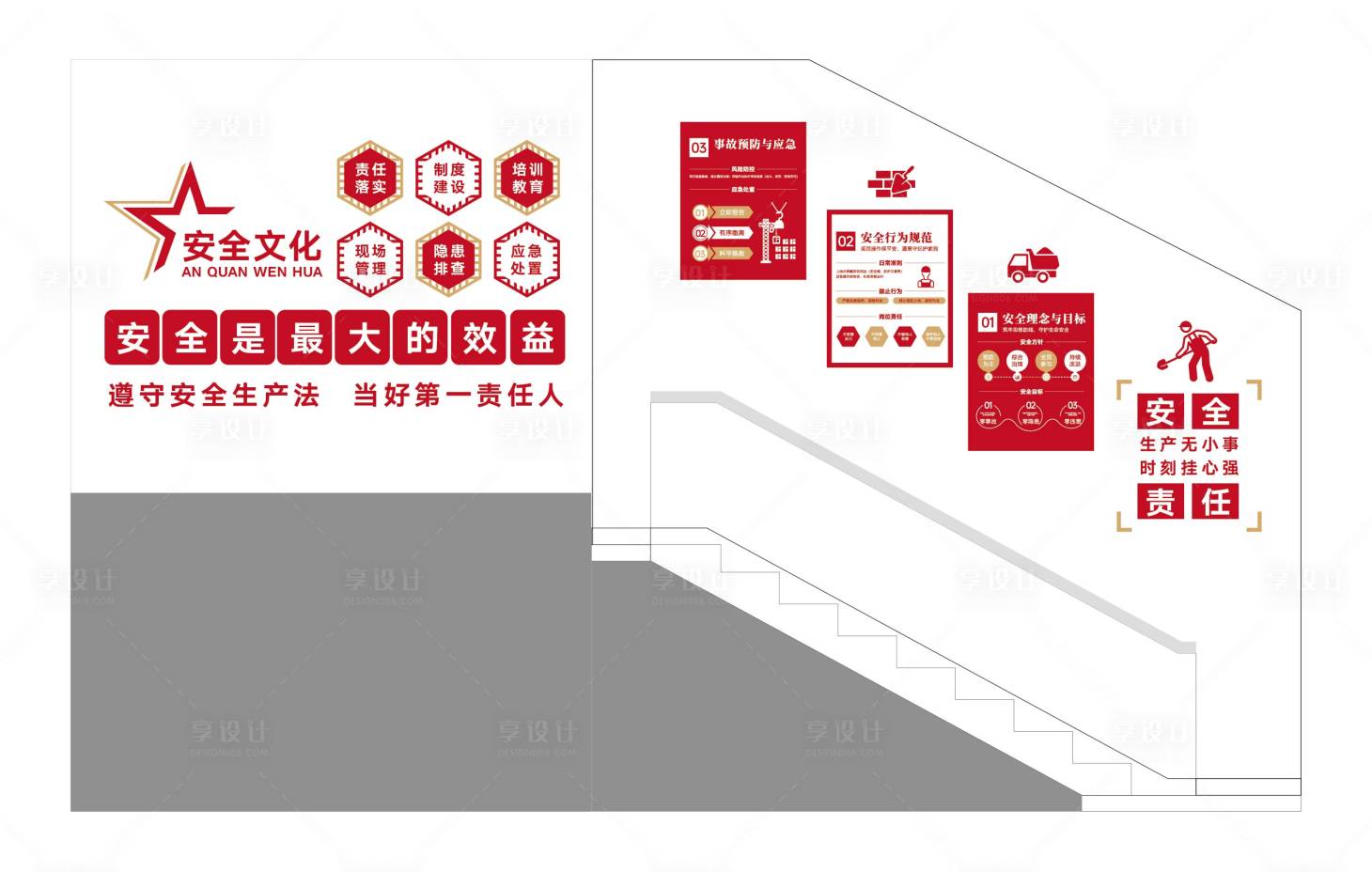 源文件下載【享設(shè)計(jì)】搜索編號(hào)：37420034429466119【安全生產(chǎn)樓梯文化墻】